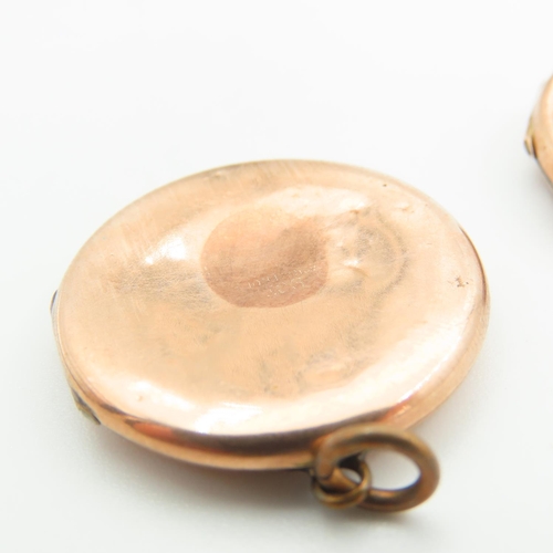 293 - 9 Carat Rose Gold Pendants Hinge Form Largest 3cm Diameter