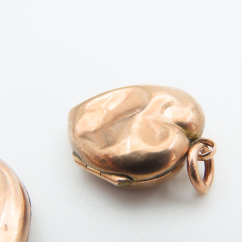 293 - 9 Carat Rose Gold Pendants Hinge Form Largest 3cm Diameter