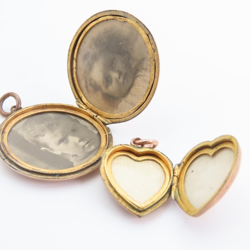 293 - 9 Carat Rose Gold Pendants Hinge Form Largest 3cm Diameter