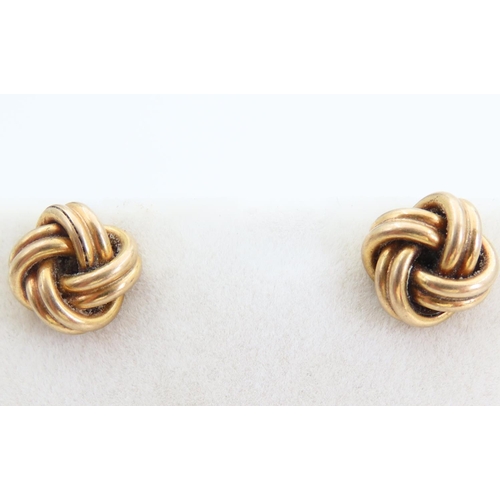 79 - Pair of 9 Carat Yellow Gold Twist Form Earrings Each 1cm High