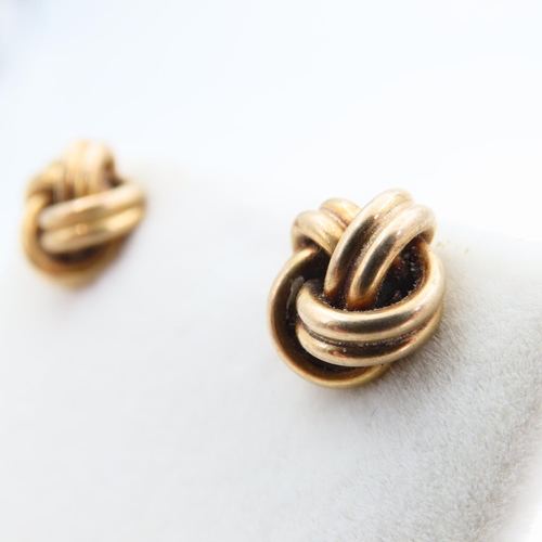 79 - Pair of 9 Carat Yellow Gold Twist Form Earrings Each 1cm High