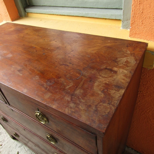 850 - Regency Figured Mahogany Chest of Two Short Three Long Drawers Above Shaped Supports Approximately 4... 