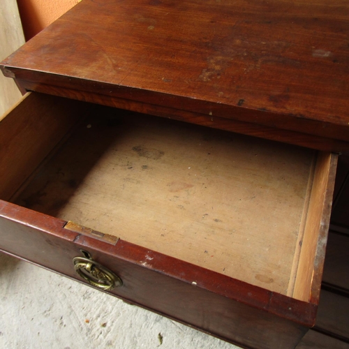 850 - Regency Figured Mahogany Chest of Two Short Three Long Drawers Above Shaped Supports Approximately 4... 