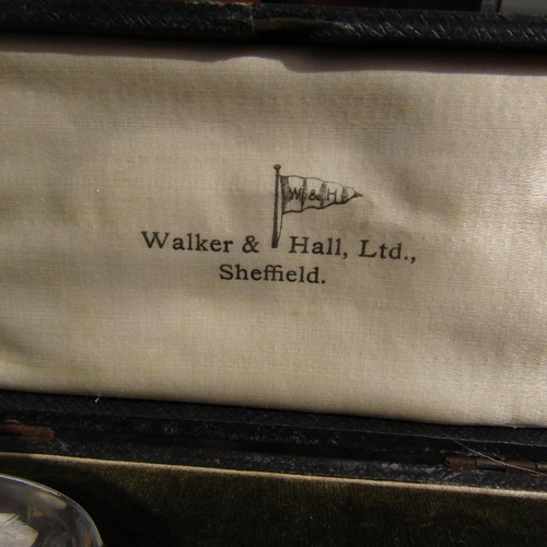 853 - Silver Presentation Knife and Spoon by Walker and Hall