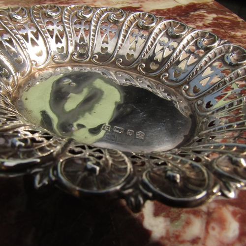 856 - Silver Strawberry Dish Shaped Form Approximately 5 Inches Wide