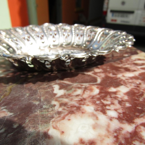 856 - Silver Strawberry Dish Shaped Form Approximately 5 Inches Wide