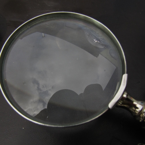 860 - Aviation Interest Silver Plated Magnifying Glass Attractively Detailed Approximately 9 Inches High