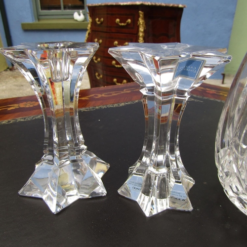 868 - Waterford Crystal Ladies Shoe, Pair of Waterford Crystal Candle Rests and Presentation Tankard Four ... 