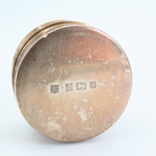 87 - Silver Pill Box Restrained Circular Form 3.5cm Diameter x 2cm High