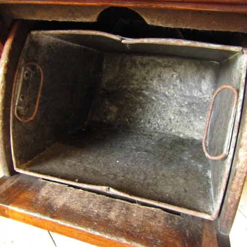 878 - Victorian Mahogany Pier Form Coal Locker Original Liner Mirrored Back Approximately 14 Inches Wide x... 