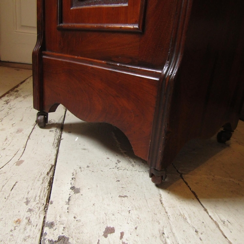 878 - Victorian Mahogany Pier Form Coal Locker Original Liner Mirrored Back Approximately 14 Inches Wide x... 