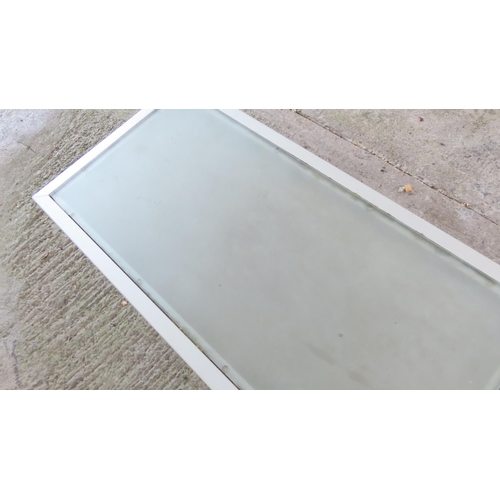 893 - Modern Coffee Table Glass Inset Top Rectangular Form Approximately 4ft Wide