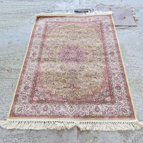 895 - Burgundy Ground Rug Approximately 5ft Long