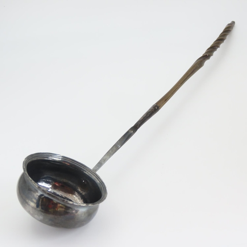 90 - Georgian Silver Ladle with Turned Handle 60cm Long