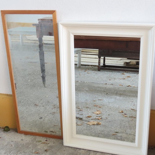 901 - Two Rectangular Form Wall Mirrors Largest Approximately 34 Inches High x 22 Inches Wide