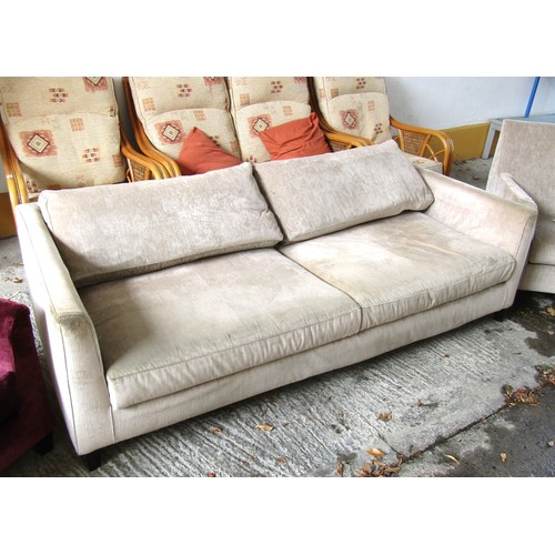 890 - Meridiani Designer Upholstered Three Piece Suite Comprising Large Settee 7ft Wide Approximately with... 