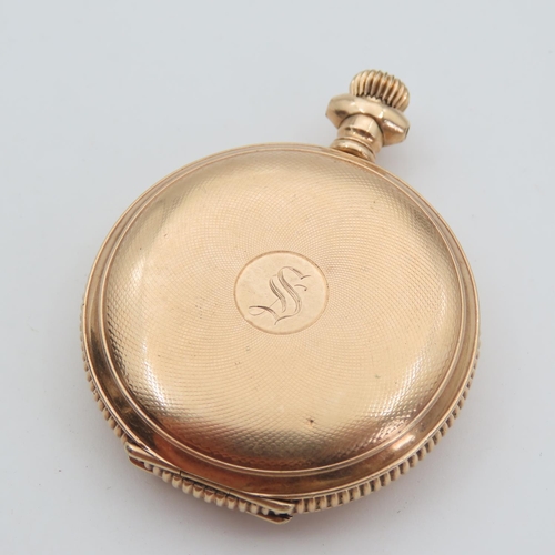 100 - Walton Full Hunter Pocket Watch Filled Gold Case Dial 4cm Diameter