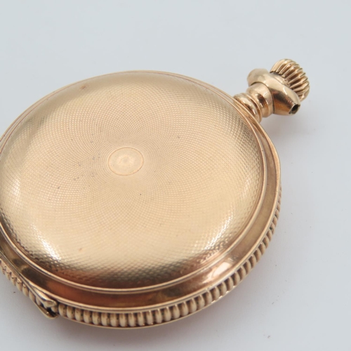 100 - Walton Full Hunter Pocket Watch Filled Gold Case Dial 4cm Diameter