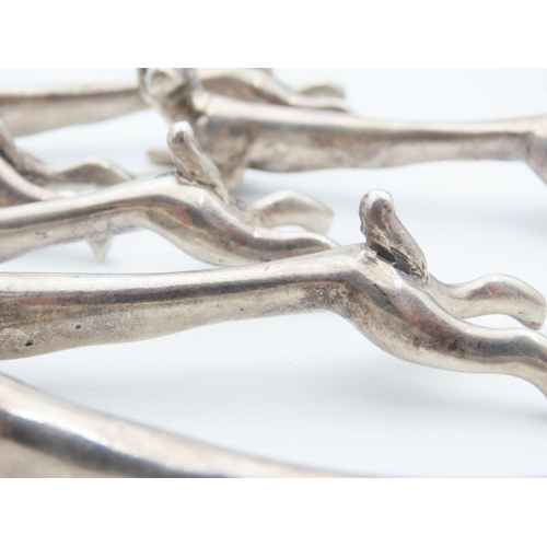 103 - Set of Six Silver Hare Motif Knife Rests Each 9cm Long