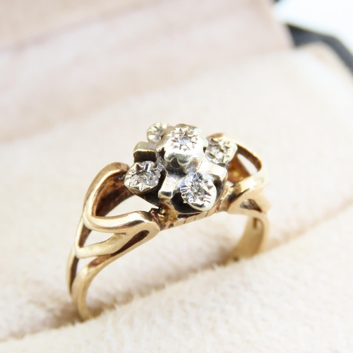 109 - Diamond Cluster Ring on 9 Carat Gold Band