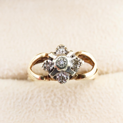 109 - Diamond Cluster Ring on 9 Carat Gold Band