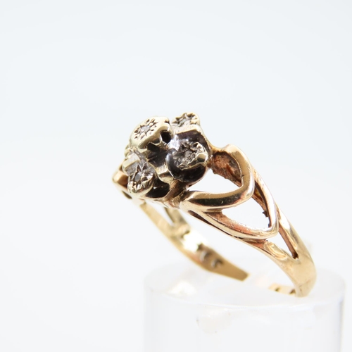 109 - Diamond Cluster Ring on 9 Carat Gold Band