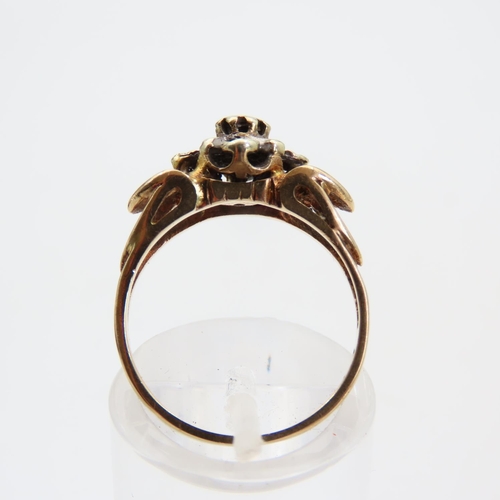 109 - Diamond Cluster Ring on 9 Carat Gold Band