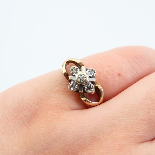 109 - Diamond Cluster Ring on 9 Carat Gold Band