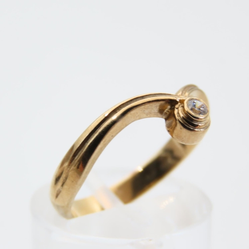 118 - 9 Carat Yellow Gold Wishbone Ring Size M and a Half