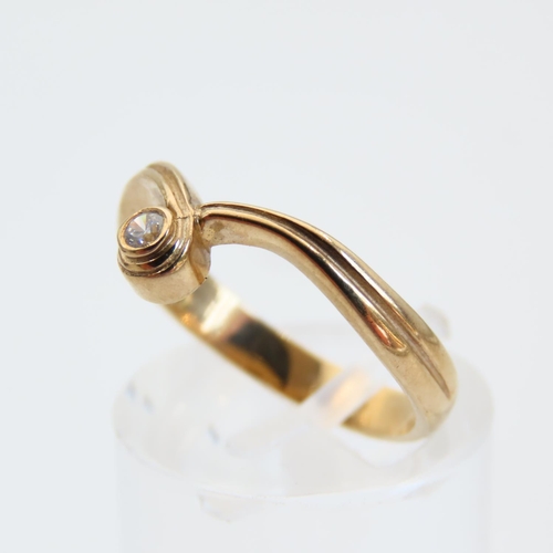 118 - 9 Carat Yellow Gold Wishbone Ring Size M and a Half