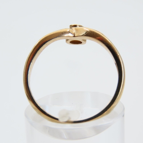 118 - 9 Carat Yellow Gold Wishbone Ring Size M and a Half