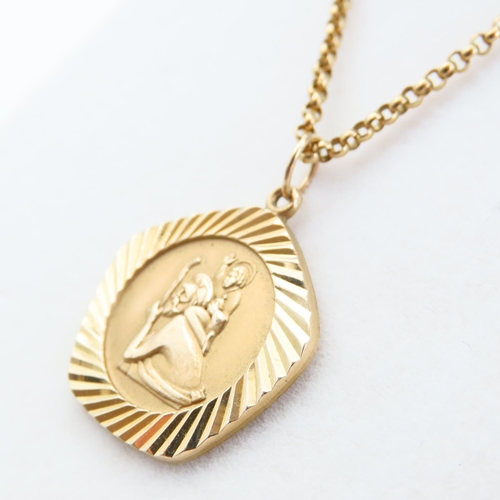 17 - 9 Carat Yellow Gold Pendant St. Christopher Further Mounted on 9 Carat Yellow Gold Chain 52cm Long P... 