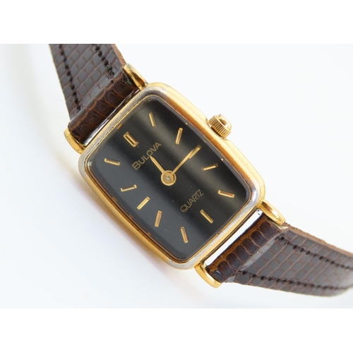 Bulova Gold Filled Ladies Watch with Gilt Batton Decoration Quartz Movement