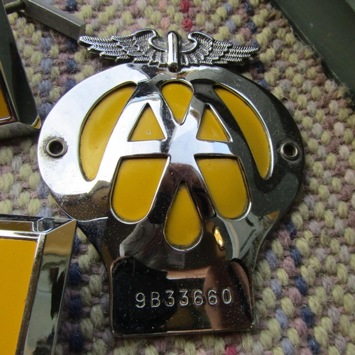 425 - Three Vintage AA Car Mascots Enamel and Chrome Plated