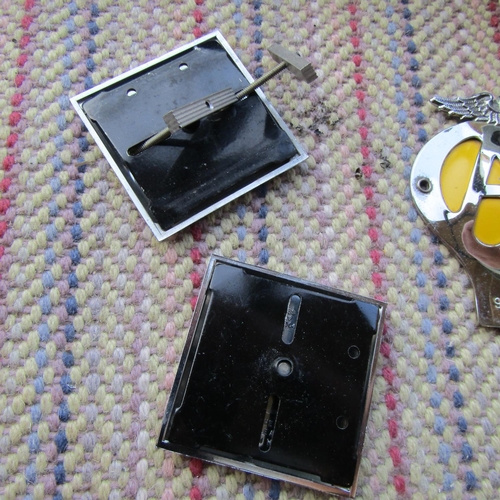 425 - Three Vintage AA Car Mascots Enamel and Chrome Plated