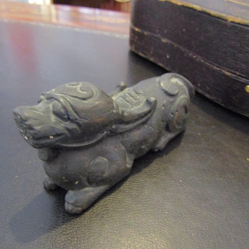 Antique Bronze Chinese FOO DOG Scroll Weight 2024