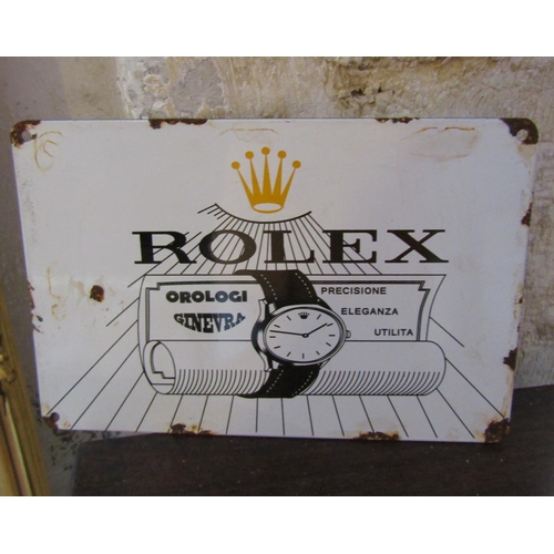 528 - Rolex Enamel Shop Sign Approximately 10 Inches Wide