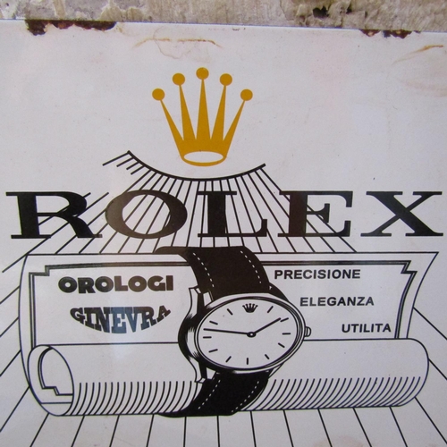 528 - Rolex Enamel Shop Sign Approximately 10 Inches Wide