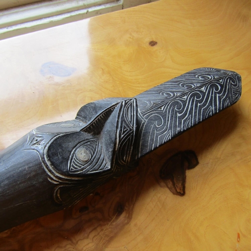 530 - Antique Maori South Seas Taiaha Carved Wood