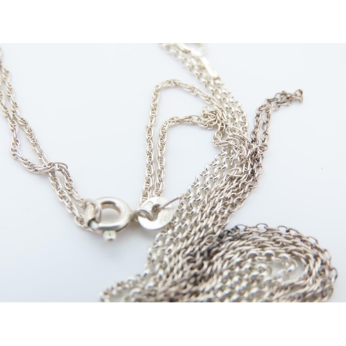 534 - Three Silver Pendant Necklaces Attractively Detailed Each Mounted on Silver Chains