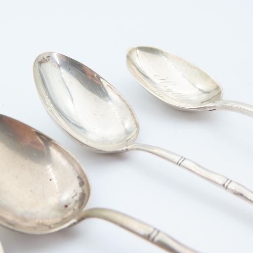 550 - Four Silver Teaspoons Including Pair of Hong Kong Silver Examples