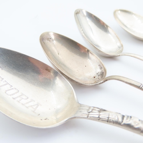 550 - Four Silver Teaspoons Including Pair of Hong Kong Silver Examples