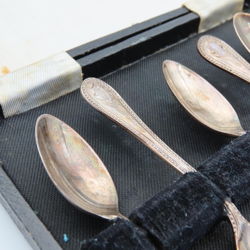 72 - Set of Six Silver Teaspoons Contained within Original Presentation Case Each 10cm High