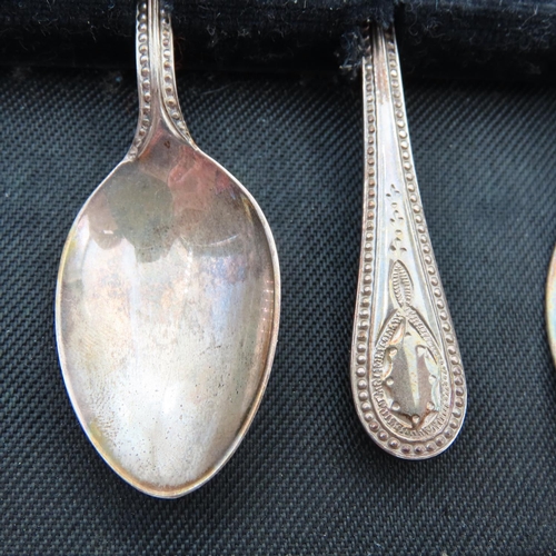 72 - Set of Six Silver Teaspoons Contained within Original Presentation Case Each 10cm High