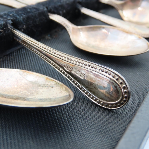 72 - Set of Six Silver Teaspoons Contained within Original Presentation Case Each 10cm High