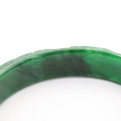 78 - Oriental Carved Apple Jade Bangel Inner Diameter 6cm