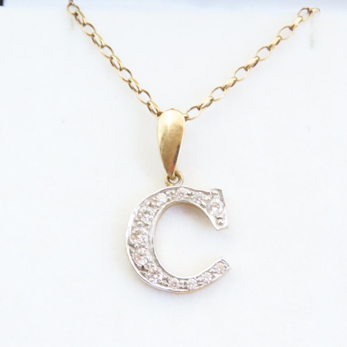 94 - 9 Carat Yellow Gold Pendant 3cm Drop Mounted on 9 Carat Yellow Gold Chain Barrell Link Form 60cm Lon... 