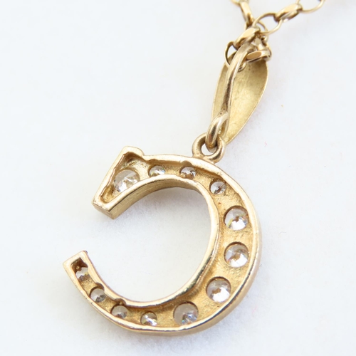 94 - 9 Carat Yellow Gold Pendant 3cm Drop Mounted on 9 Carat Yellow Gold Chain Barrell Link Form 60cm Lon... 