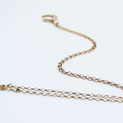 94 - 9 Carat Yellow Gold Pendant 3cm Drop Mounted on 9 Carat Yellow Gold Chain Barrell Link Form 60cm Lon... 