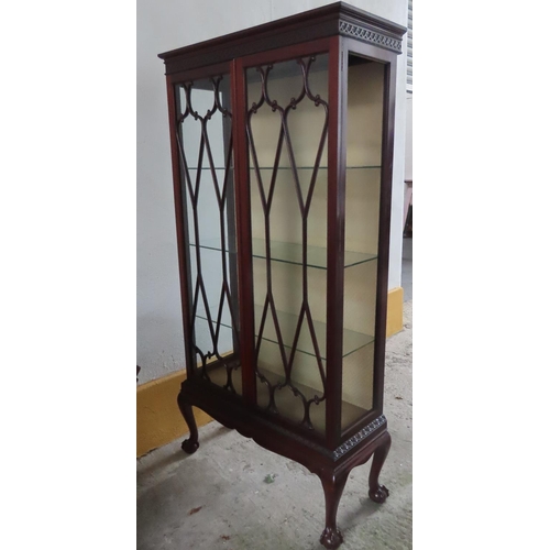 Astral Glazed Twin Door Display Cabinet Chippendale Claw and Ball Supports Approximately 3ft 4 Inches Wide x 6ft 4 Inches High